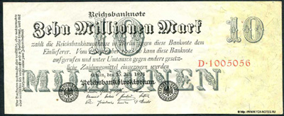 Reichsbank. Reichsbanknote. 10000000 Mark. 25. Juli 1923. 