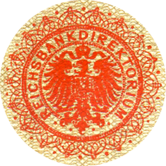 Печати Reichsbankdirektorium: Красная печать 1000 Mark. Тип 1884 г. „Brauner Tausender“.