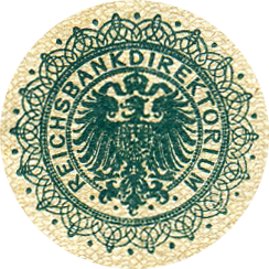 Печати Reichsbankdirektorium: Зеленая печать 1000 Mark. Тип 1884 г. „Brauner Tausender“.