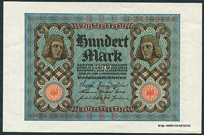 Reichsbanknote. 100 Mark. 1. November 1920.