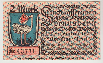 Stadt Strausberg 2 Mark 1921 Notgeld