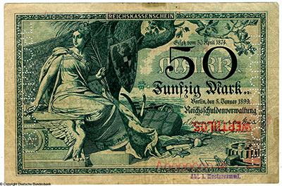 Reichskassenschein. 50 Mark. 5. Januar 1899. MUSTER