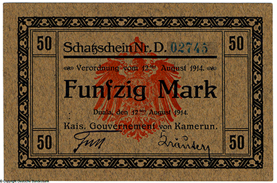 Schatzschein. 50 Mark. 12ten August 1914. Ro.963b