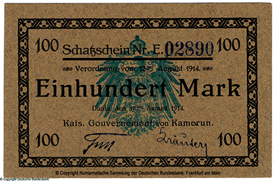 Schatzschein. 100 Mark. 12ten August 1914.