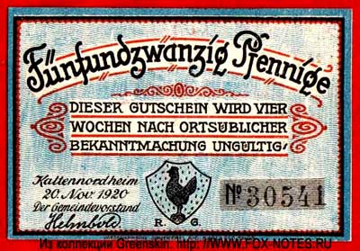 Gemeinde Kaltennordheim 25 Pfennig 1920 Notgeld