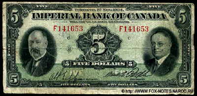 Imperial Bank of Canada 5 dollars 1934