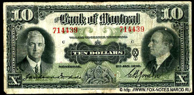 Bank of Monreal 10 Dollars 1935