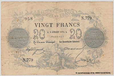Banque de France 20 francs 1871