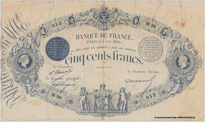Banque de France 500 francs 1876   indices noirs