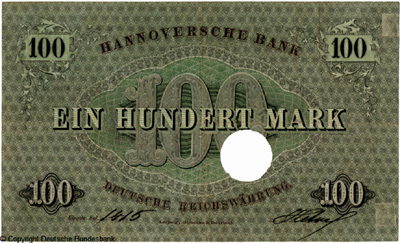 Hannoversche Bank 100  1872 