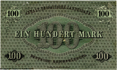  Anhalt-Dessauische Landesbank.  100  1874.