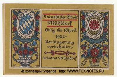 Stadt Mühldorf 50 Pfennig 1921 NOTGELD