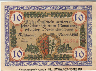 Marktgemeinde Nesselwang 10 Pfennig 1918 NOTGELD