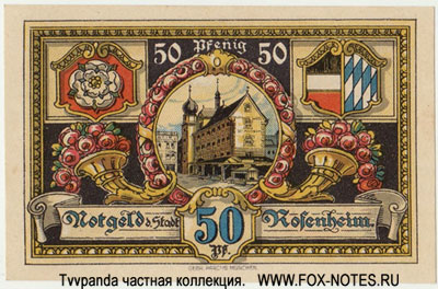 Stadt Rosenheim 50 Pfennig 1921. NOTGELD
