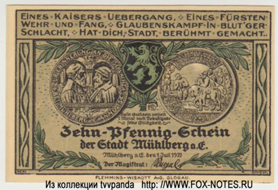Stadt Mühlberg 50 Pfennig 1921 NOTGELD DEUTSCHE REICH
