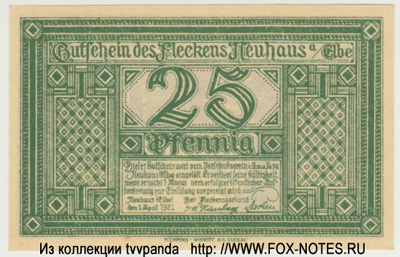 Neuhaus an der Elbe 25 Pfennig 1921 / NOTGELD