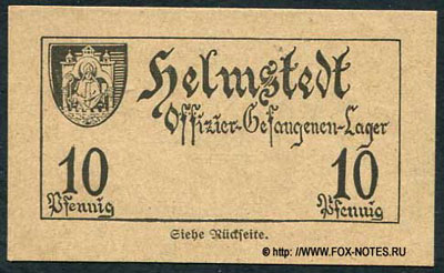 Helmstedt Offizier-Kriegsgefangenenlager 10 Pfennig. NOTGELD