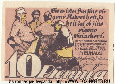 Stadt Neuhaus (Mecklenburg-Schwerin) 10 пфеннигов 1922 Германия