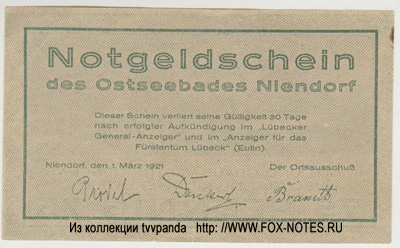 Ostseebad Niendorf 75 пфеннигов / НОТГЕЛЬД ГЕРМАНИЯ