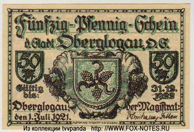 Stadt Oberglogau 25 пфеннигов 1921 / НОТГЕЛЬДЫ ГЕРМАНИИ