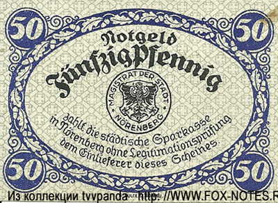 Stadt Nörenberg 50 Pfennig 1920 / Notgeld