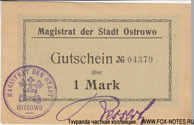 Stadt Ostrowo 1 Mark. НОТГЕЛЬД