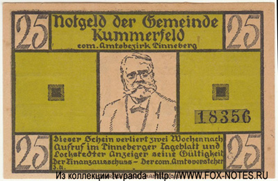 Notgeld der Gemeinde Kummerfeld. 25  
