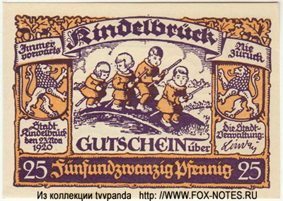 Stadt Kindelbrück 25 Pfennig 1920 NOTGELD