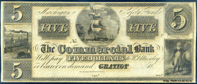 Commercial Bank Gratiot 5 Dollars 1860