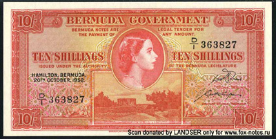 Bermuda Government 5 shillings 1952 