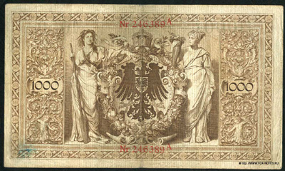   (Reichsbanknote) 1000  7. Februar 1908.