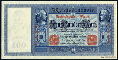 Reichsbanknote. 100 Mark. 10. September 1909 MUSTER SPECIMEN