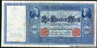 Reichsbanknote. 100 Mark. 10. September 1909 Flotten-Hunderter.   