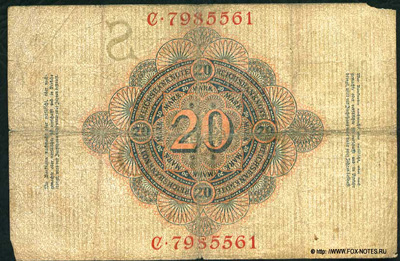   (Reichsbanknote) 20  10. September 1909.