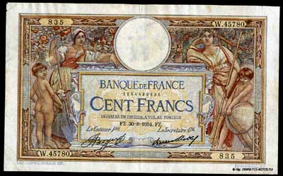 Banque de France 100 francs 1934 J.Boyer P.Strohl