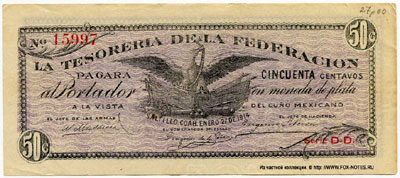 La Tesorería de la Federación 50 Centavos 1914 /  