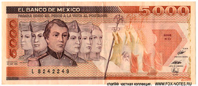 Banco de México 5000 Pesos 1989 /  
