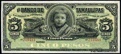 Banco de Tamaulipas 5 Pesos /  