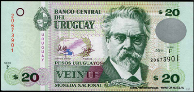 Banco Central del Uruguay 20 Peso uruguayos 2011