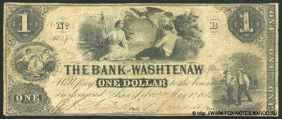 Bank of Washtenaw 1 Dollar 1854