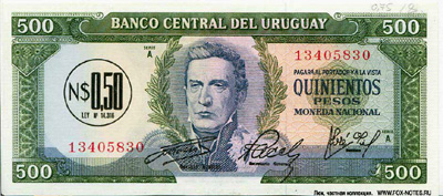 Banco Central del Uruguay 0,50 Nuevos Peso Moneda Nacional 1975