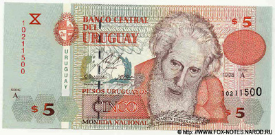 Banco Central del Uruguay 5 Peso Uruguayo 1998