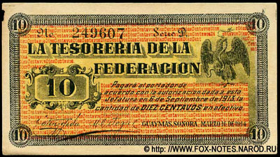 La Tesorería de la Federación 10 centavos 1913 /  