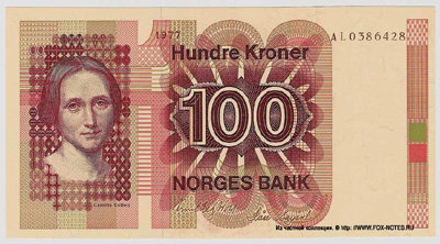 NORGES BANK 100  1977  