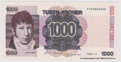 NORGES BANK 1000  1989  