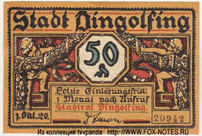 Stadt Dingolfing 50 pfennig 1920 Notgeld