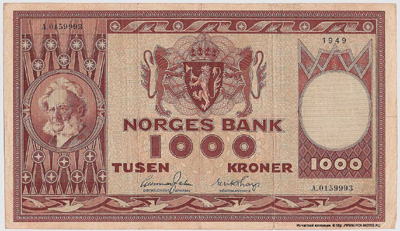 NORGES BANK 1000  1949  