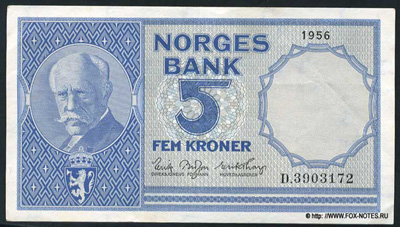 NORGES BANK 5  1956  