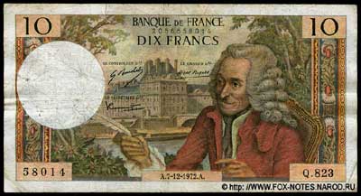 Banque de France 10   1963 . "Voltaire"