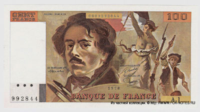 Banque de France 100 Francs 1978 P.A.Stroll Bouchet  J.J.Trohche
